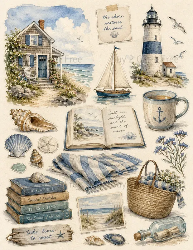 Watercolor Ephemera Clipart Collections