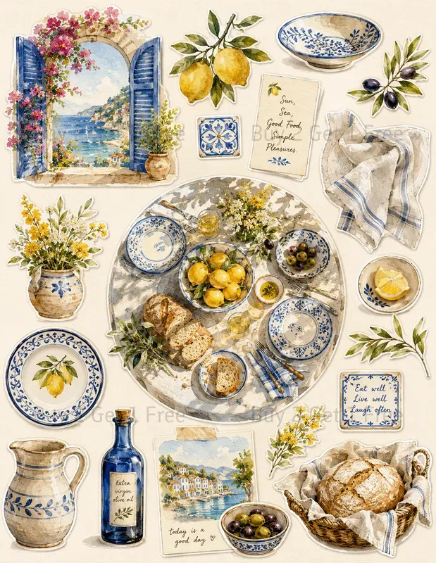 Watercolor Ephemera Clipart Collections