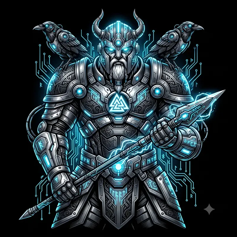 Cyber Viking Mythology Tshirt Designs