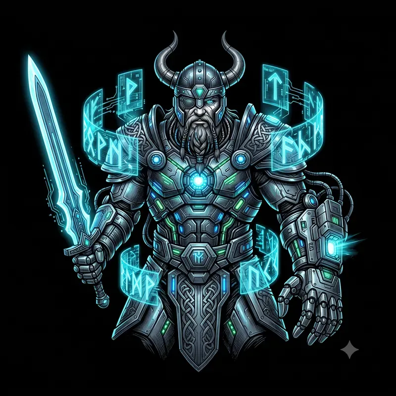 Cyber Viking Mythology Tshirt Designs