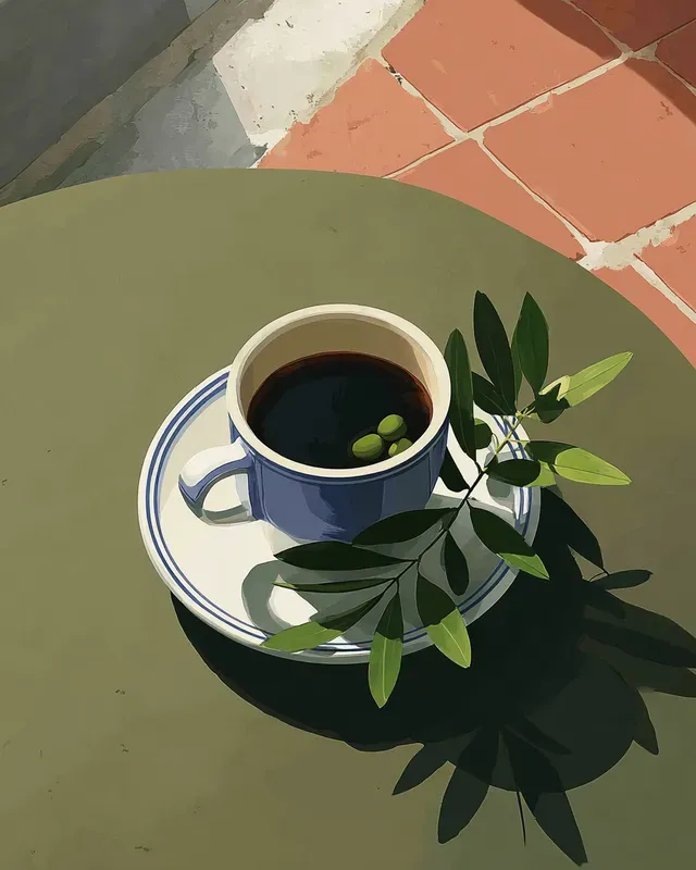 Sunlit Mediterranean Illustration Style