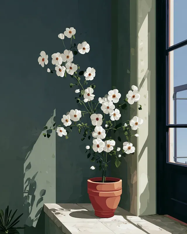 Sunlit Mediterranean Illustration Style