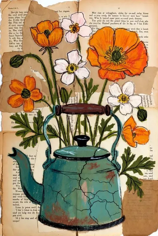 Vintage Dictionary Flower Art