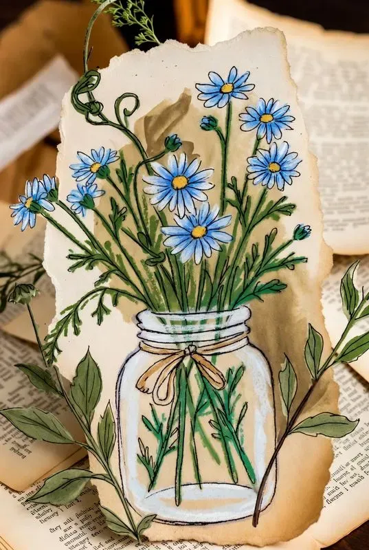 Vintage Dictionary Flower Art