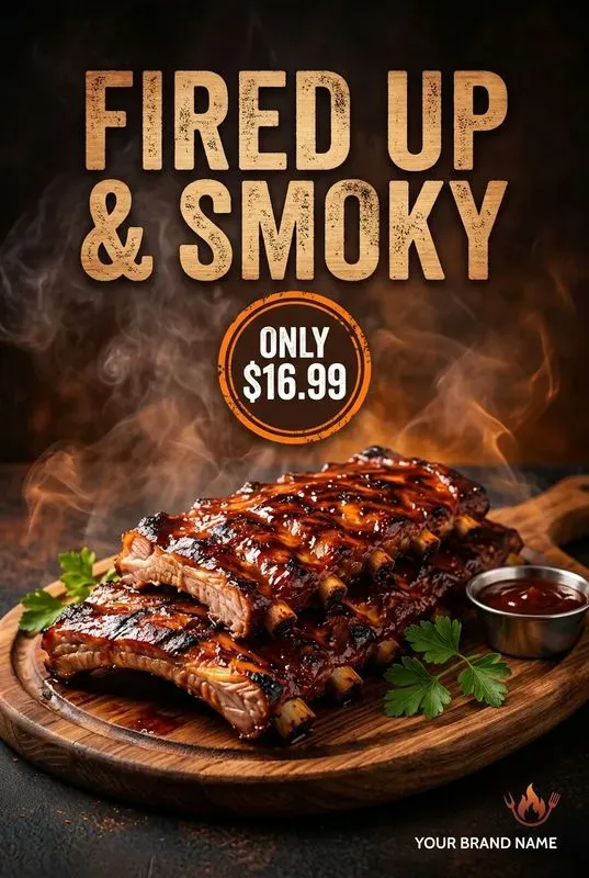Bbq Grilled Meat Ad Poster Generator