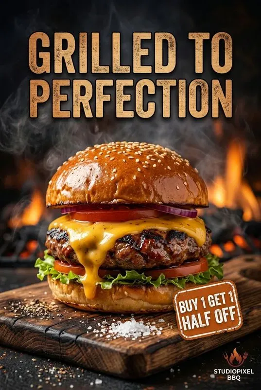 Bbq Grilled Meat Ad Poster Generator