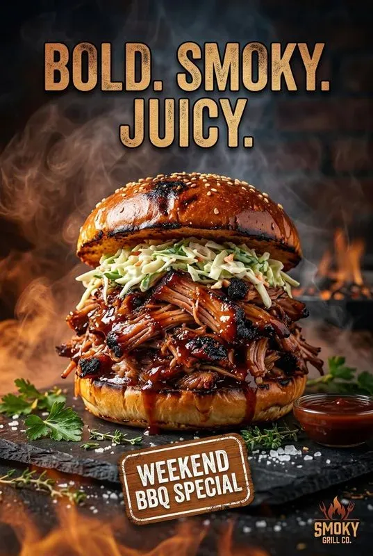 Bbq Grilled Meat Ad Poster Generator