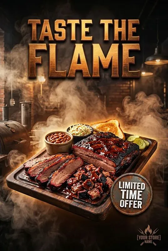 Bbq Grilled Meat Ad Poster Generator