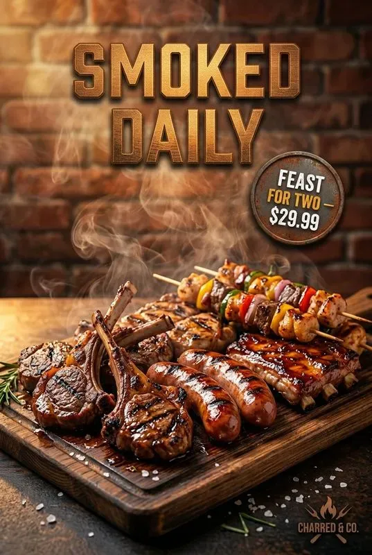 Bbq Grilled Meat Ad Poster Generator