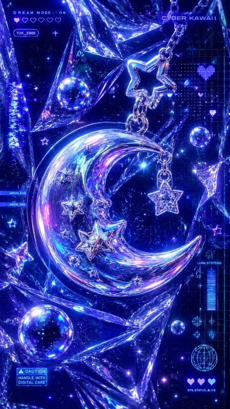 Cyber Kawaii Iridescent Backgrounds