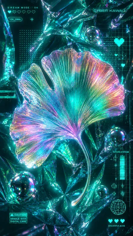 Cyber Kawaii Iridescent Backgrounds