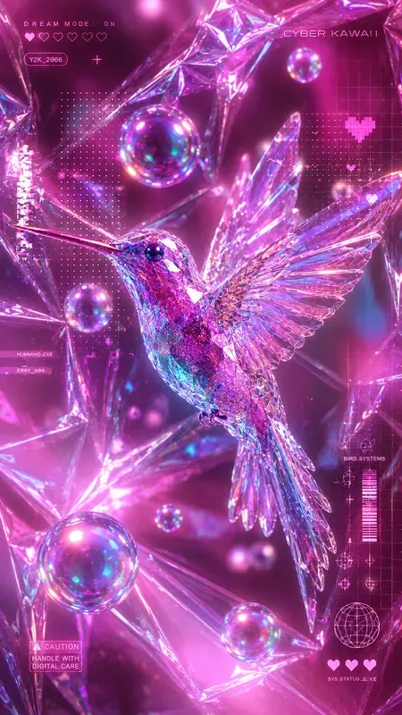 Cyber Kawaii Iridescent Backgrounds