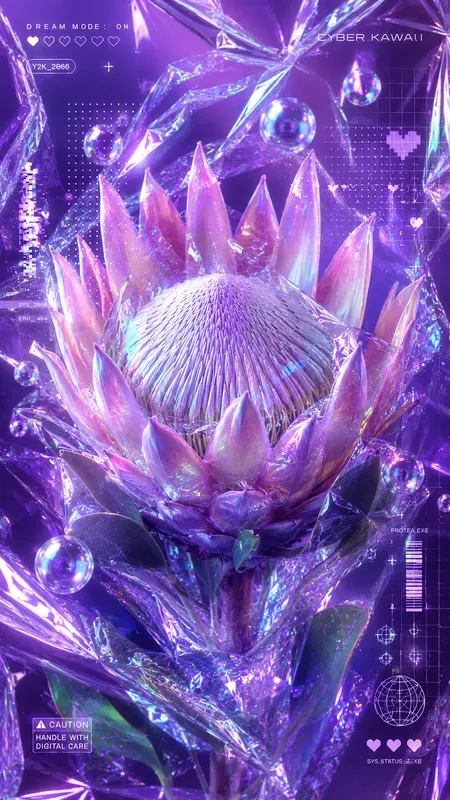 Cyber Kawaii Iridescent Backgrounds