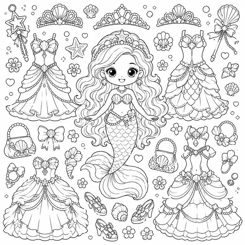 Fantasy Paper Doll Colorings