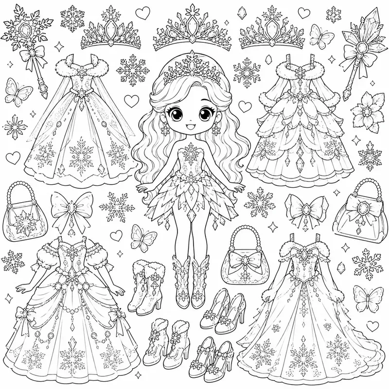 Fantasy Paper Doll Colorings