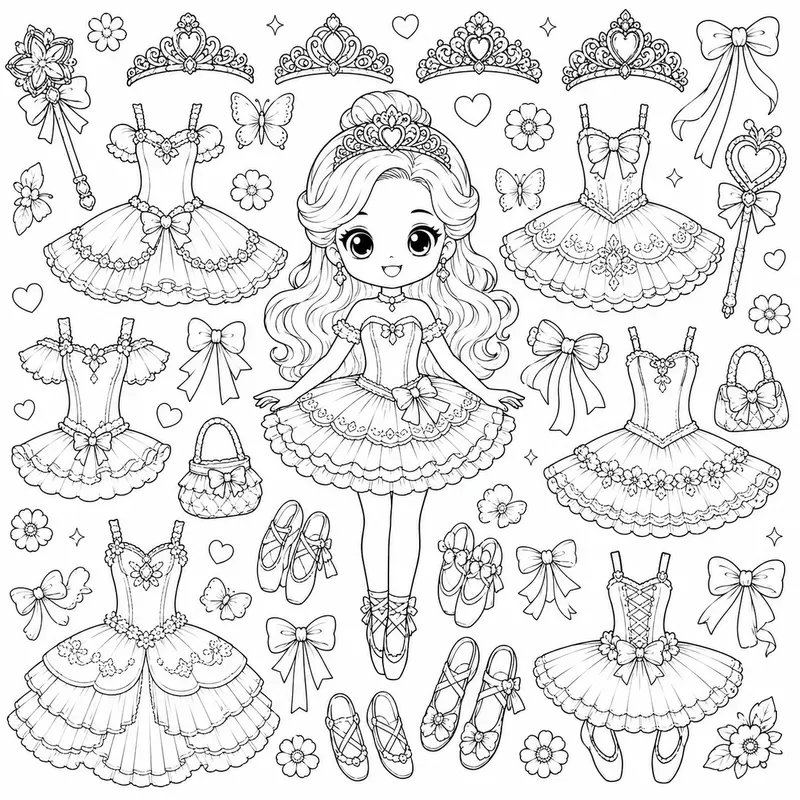 Fantasy Paper Doll Colorings