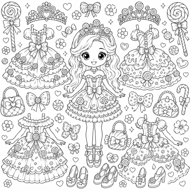 Fantasy Paper Doll Colorings
