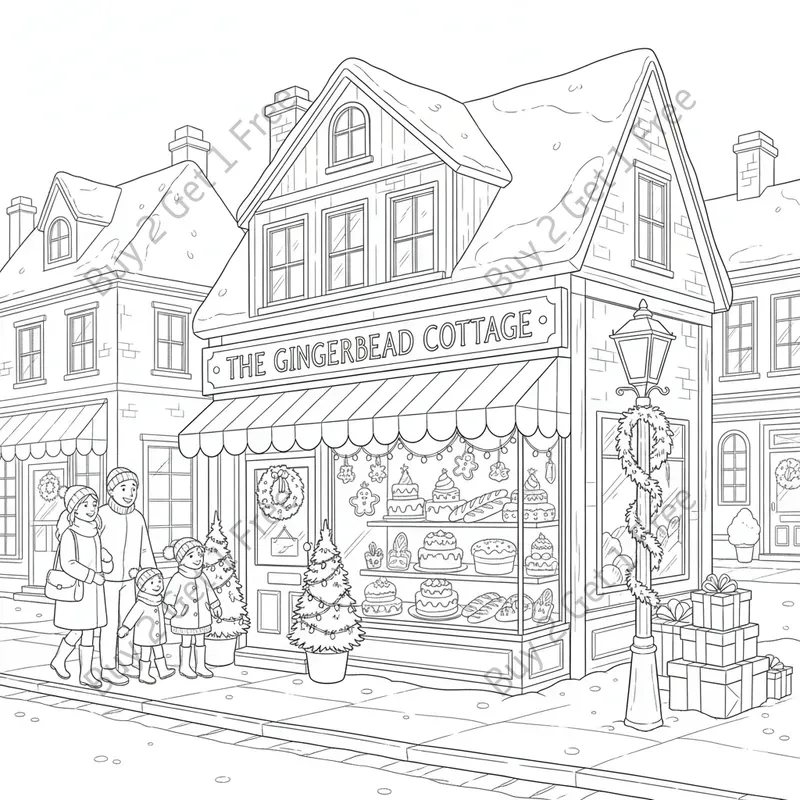 Christmas Town Coloring Pages