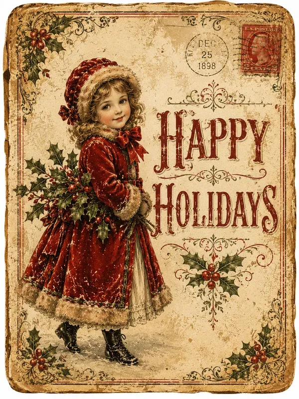 Vintage Holiday Ephemera Journal Cards
