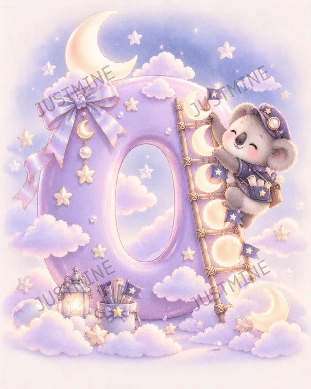 Kawaii Baby Night Nursery Letter Art