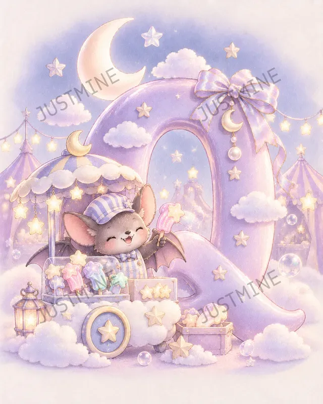 Kawaii Baby Night Nursery Letter Art