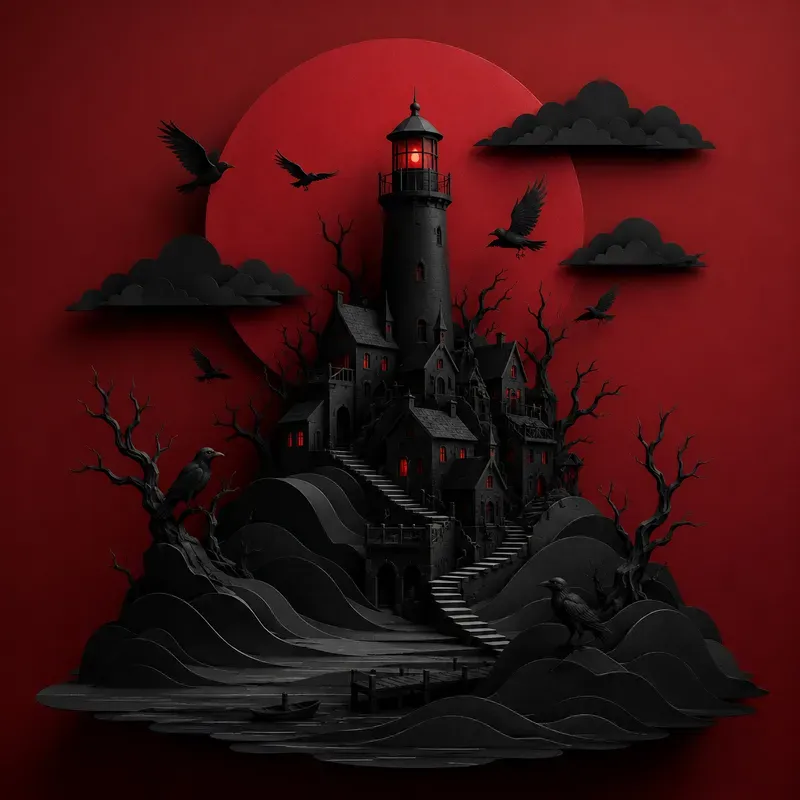 Dark Fantasy Papercut Scenes
