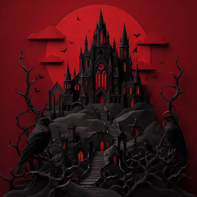 Dark Fantasy Papercut Scenes
