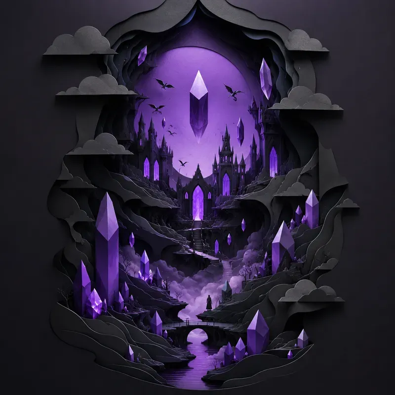 Dark Fantasy Papercut Scenes