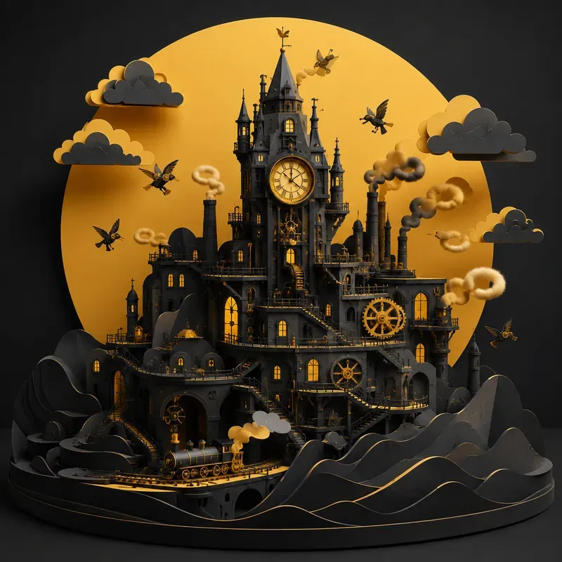 Dark Fantasy Papercut Scenes