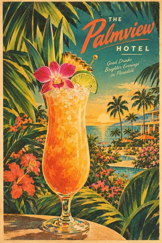 1960s Botanical Cocktail Posters