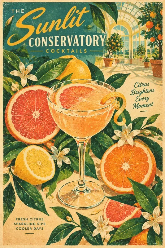 1960s Botanical Cocktail Posters