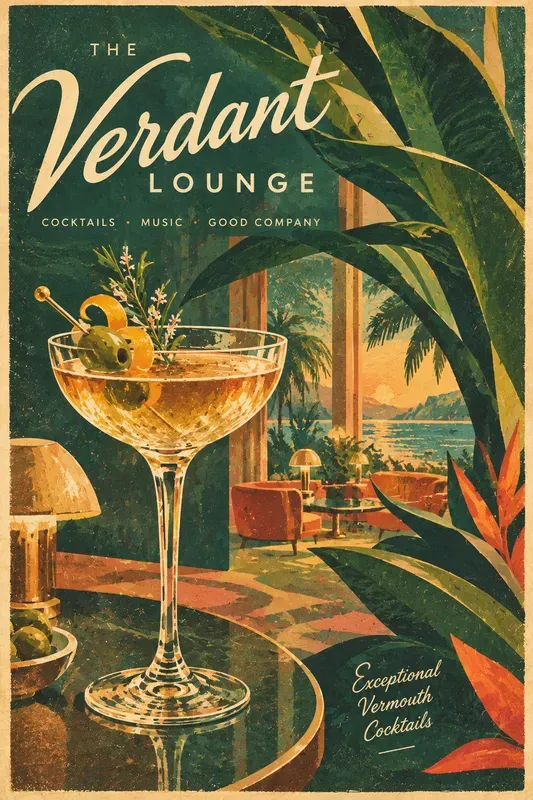1960s Botanical Cocktail Posters