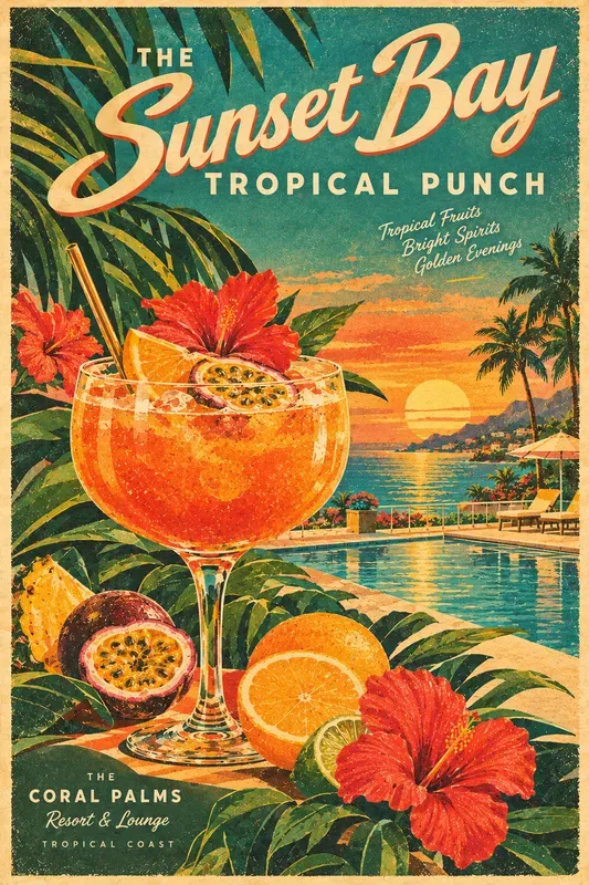 1960s Botanical Cocktail Posters