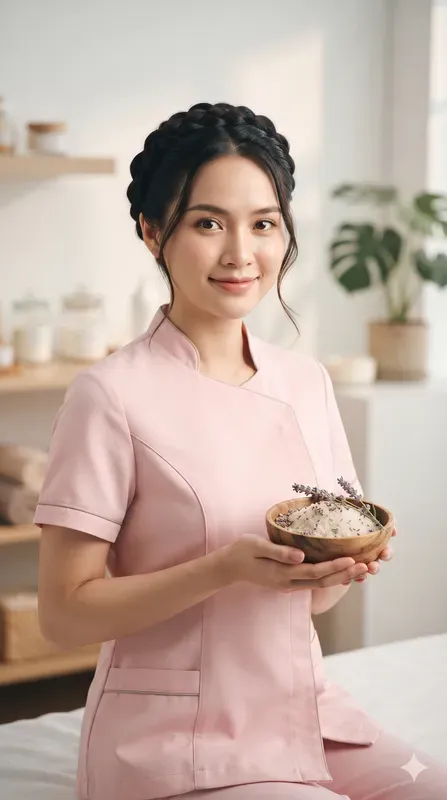 Realistic Asian Beauty Spa Portraits