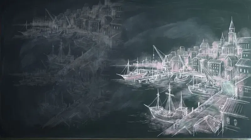 Erased City Anime Chalk Landscapes