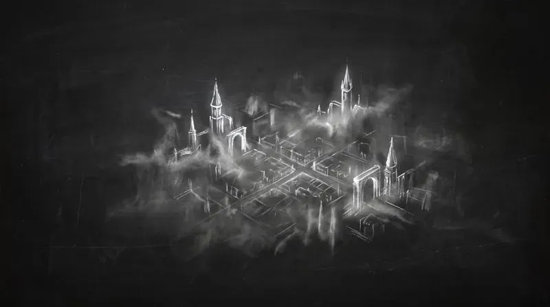 Erased City Anime Chalk Landscapes