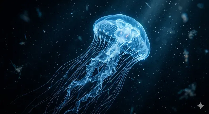 Ethereal Bioluminescent Underwater Creatures