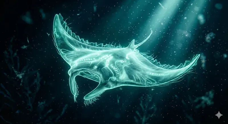 Ethereal Bioluminescent Underwater Creatures