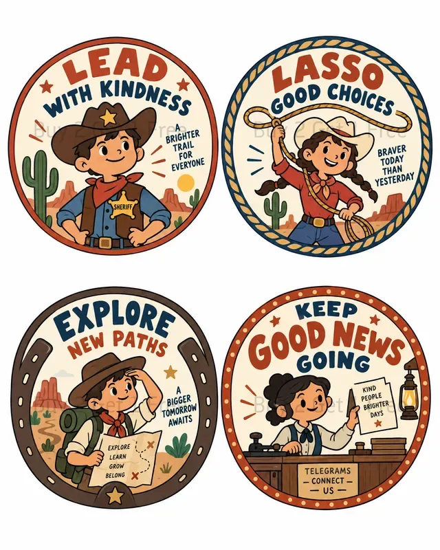 Character Encouragement Badge Cliparts