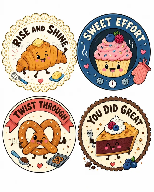 Character Encouragement Badge Cliparts