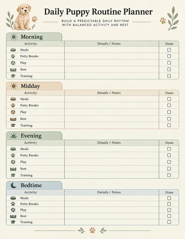 New Puppy Training Planner Printables