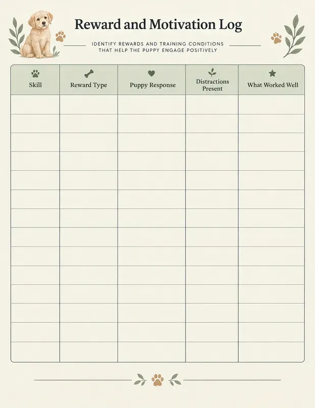 New Puppy Training Planner Printables