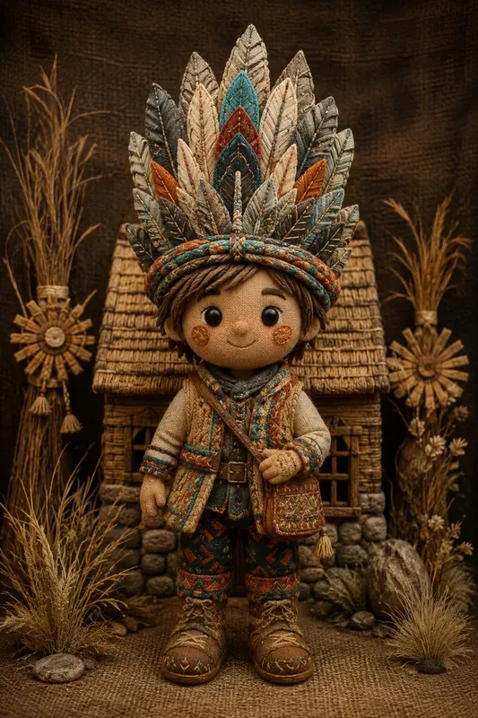 Handcrafted Folk Doll Portraits