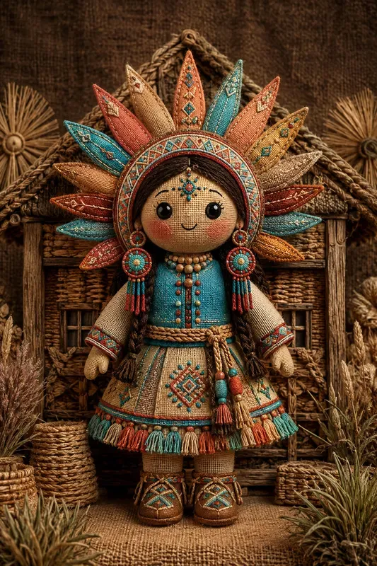 Handcrafted Folk Doll Portraits