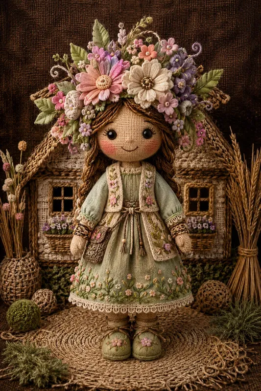 Handcrafted Folk Doll Portraits