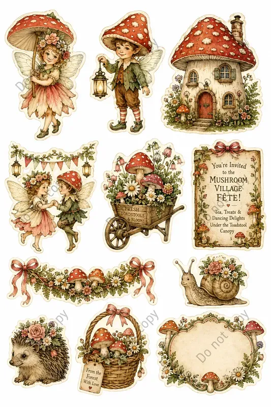 Flower Fairy Junk Journal Sheets