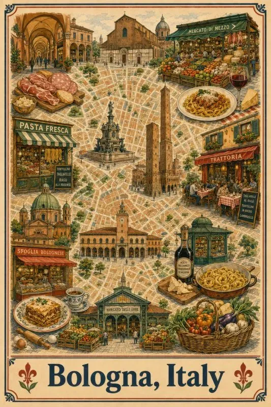 Food Capital Travel Map Posters