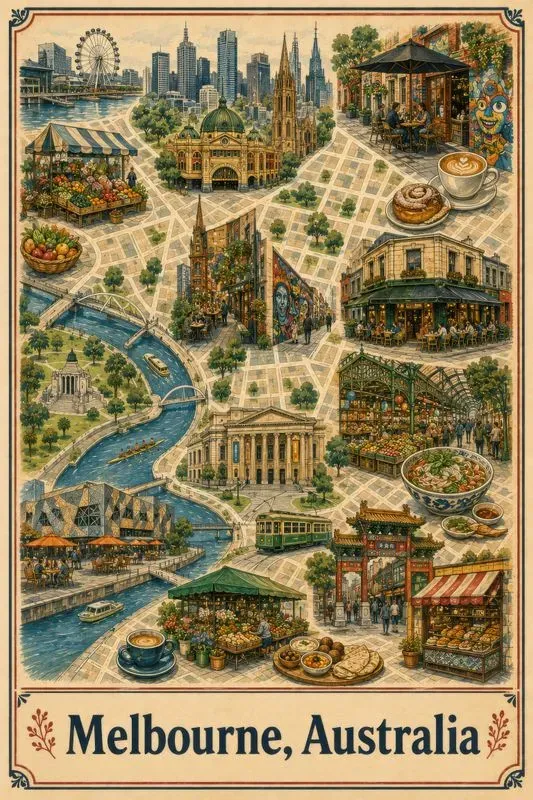 Food Capital Travel Map Posters
