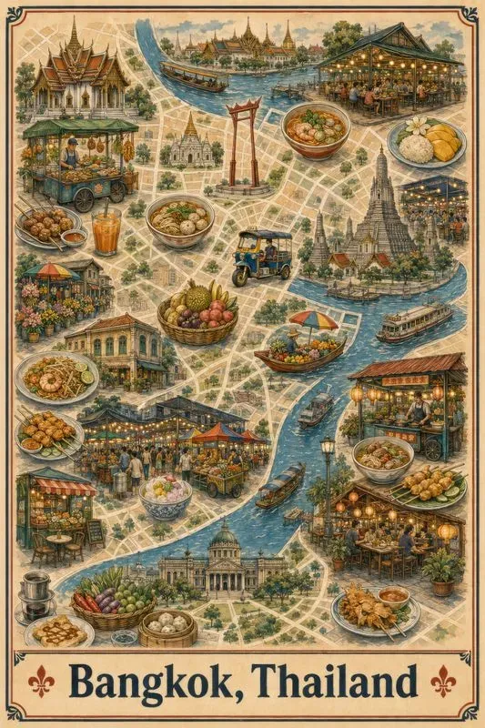 Food Capital Travel Map Posters
