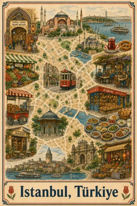 Food Capital Travel Map Posters